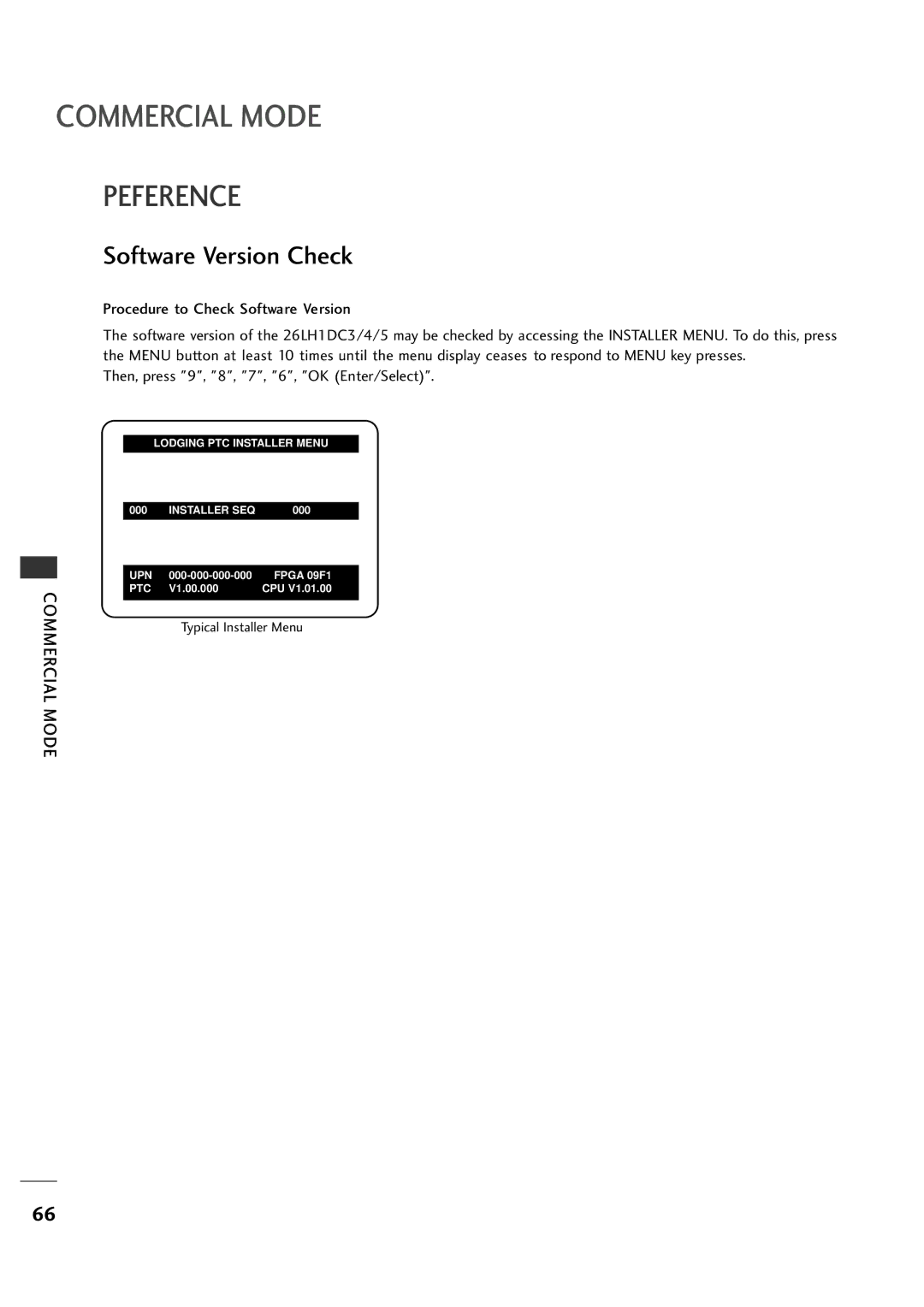 LG Electronics 26LH1DC4, 26LH1DC3, 26LH1DC5 manual Software Version Check 