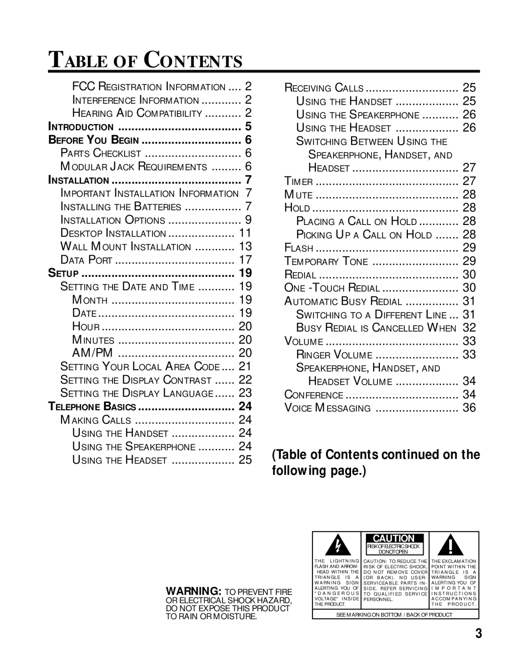 LG Electronics 29460 manual Table of Contents 