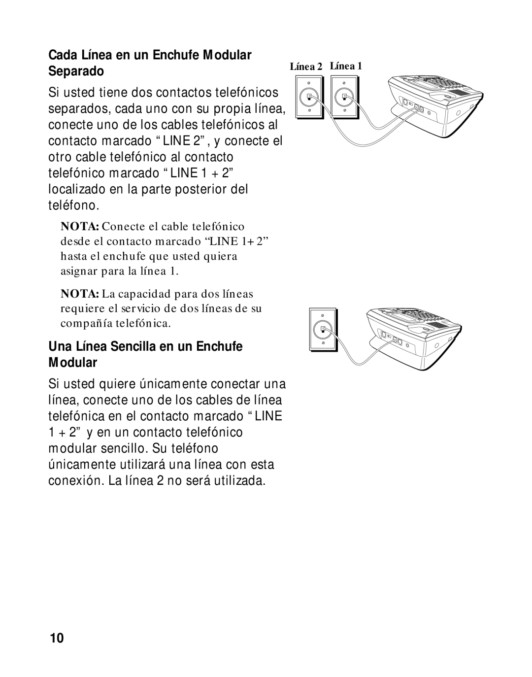 LG Electronics 29460 manual Cada Línea en un Enchufe Modular Separado 