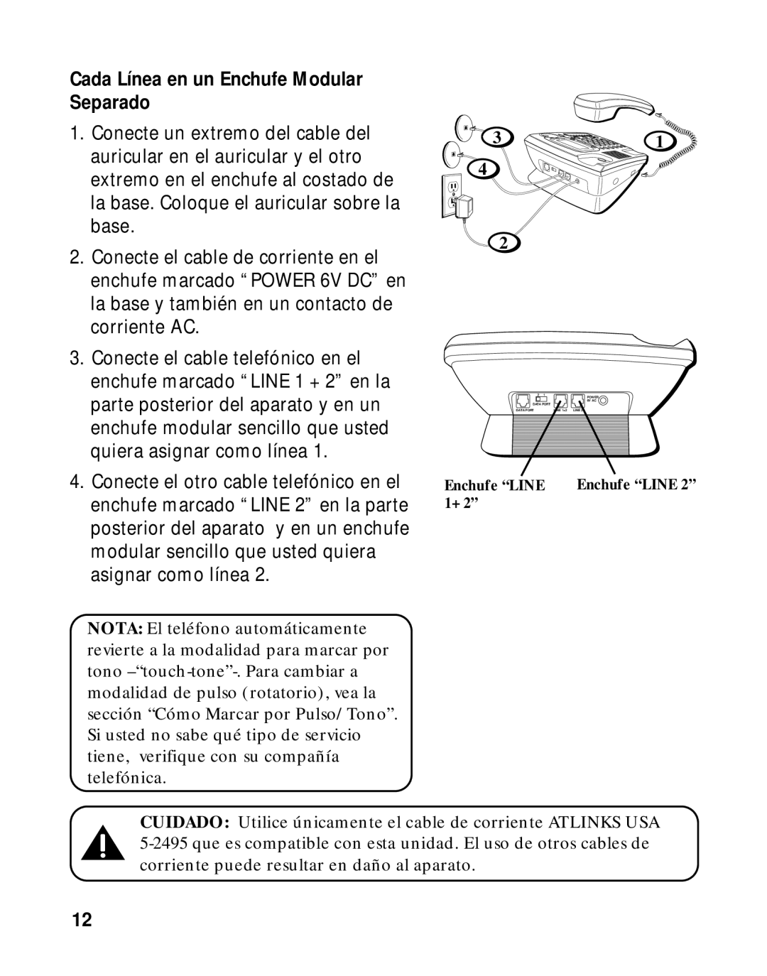 LG Electronics 29460 manual Enchufe Line 