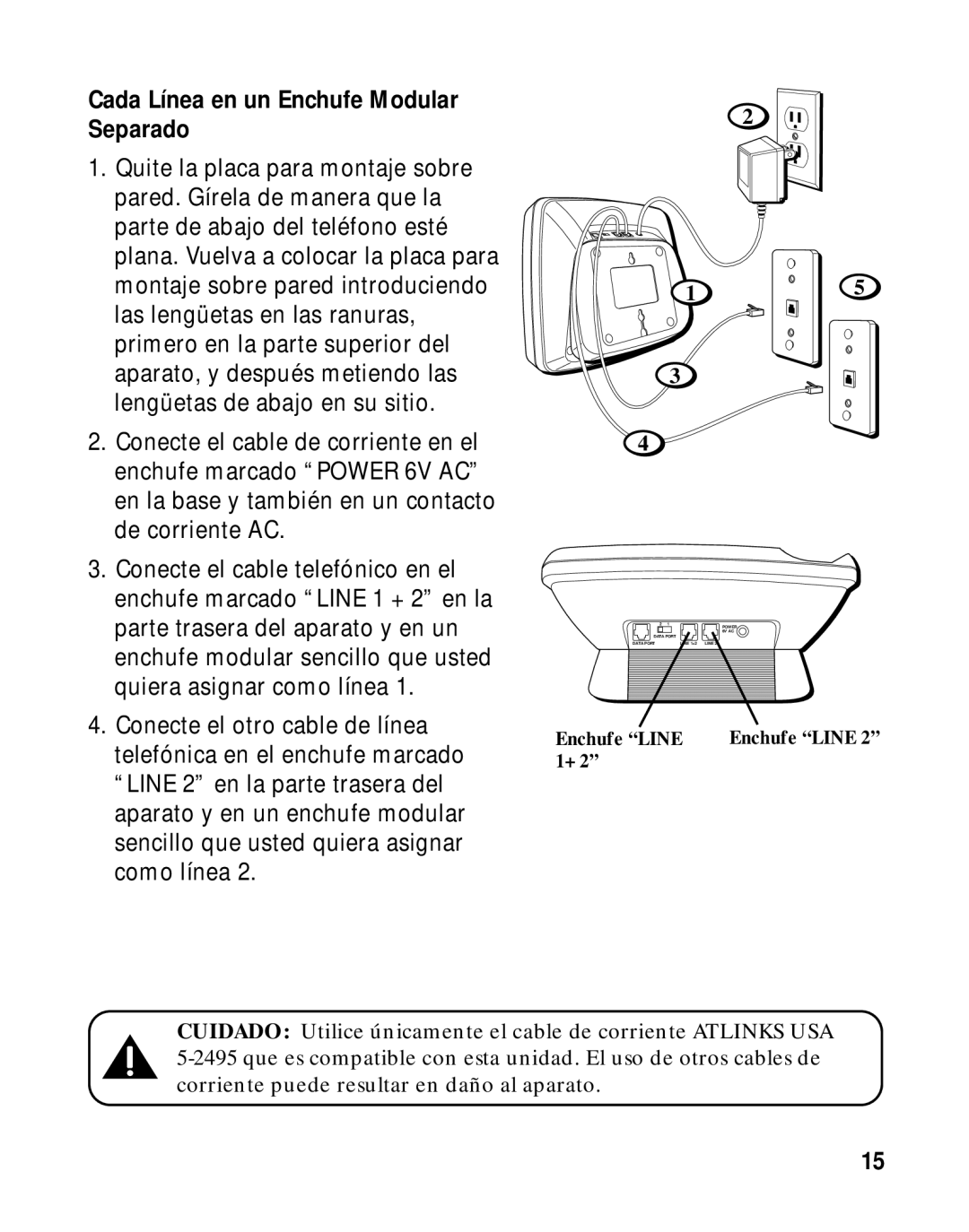 LG Electronics 29460 manual Enchufe Line 