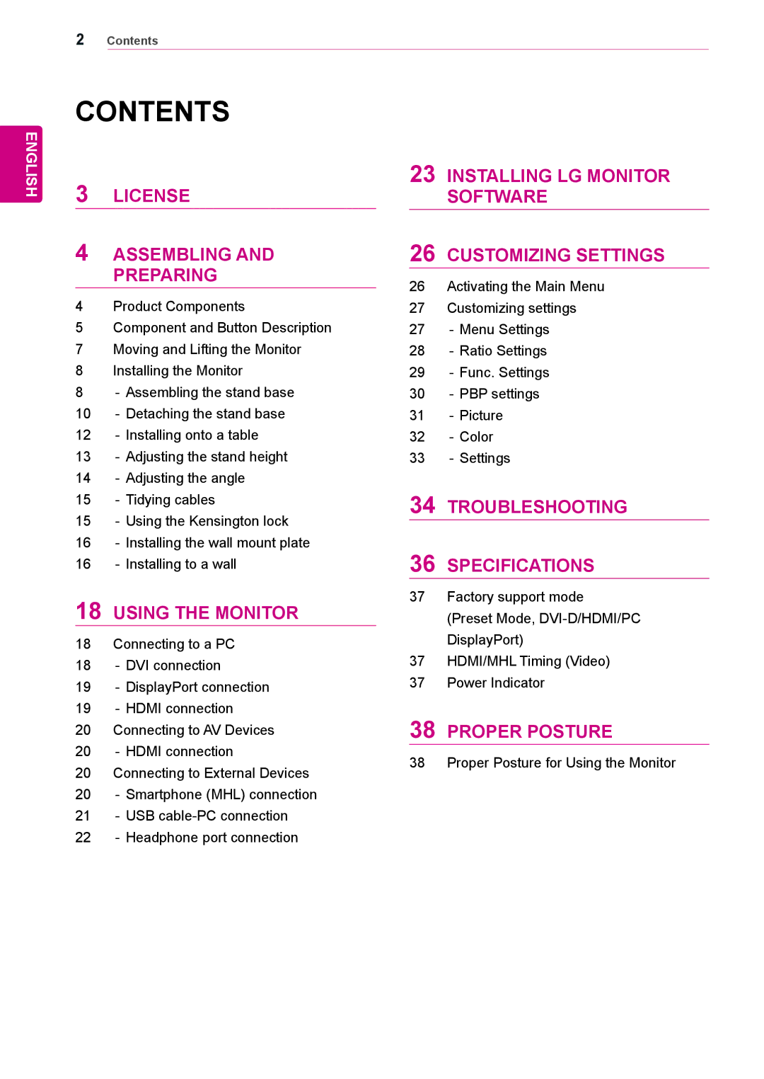 LG Electronics 29EA73, 29EB73 owner manual Contents 