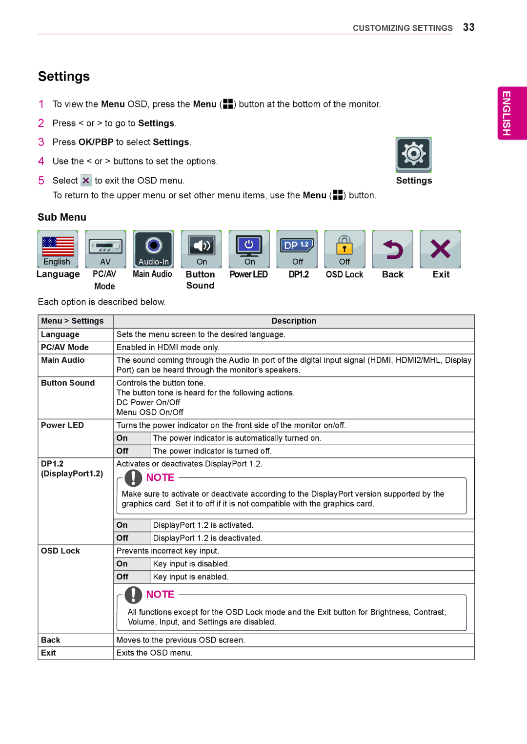 LG Electronics 29EB73, 29EA73 owner manual Settings 