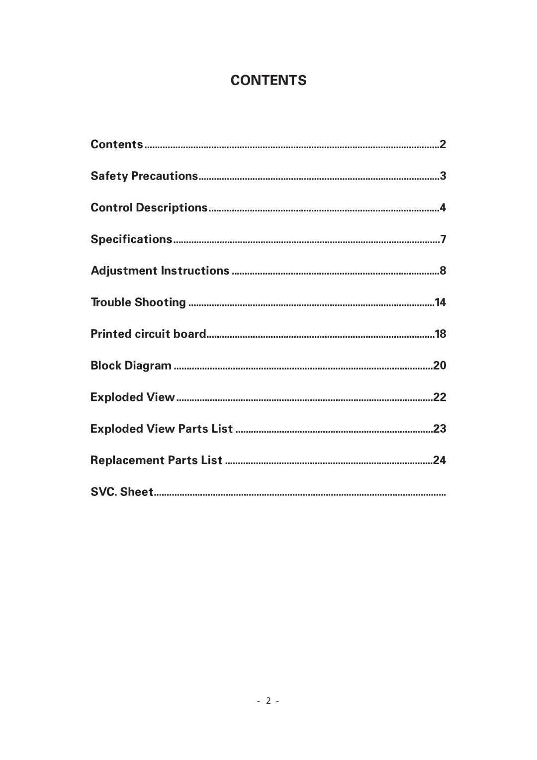 LG Electronics 29FX6ALX-ZG service manual Contents 