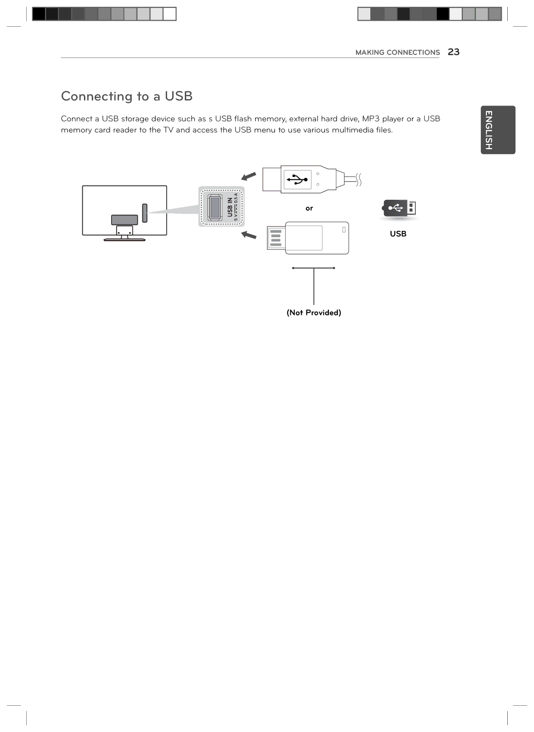 LG Electronics 29LN4510 owner manual Connecting to a USB 