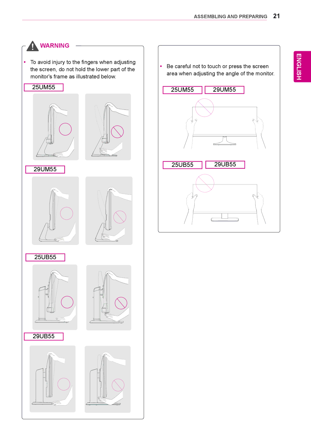 LG Electronics owner manual 25UM55 29UM55, 29UM55 29UB55 25UB55 