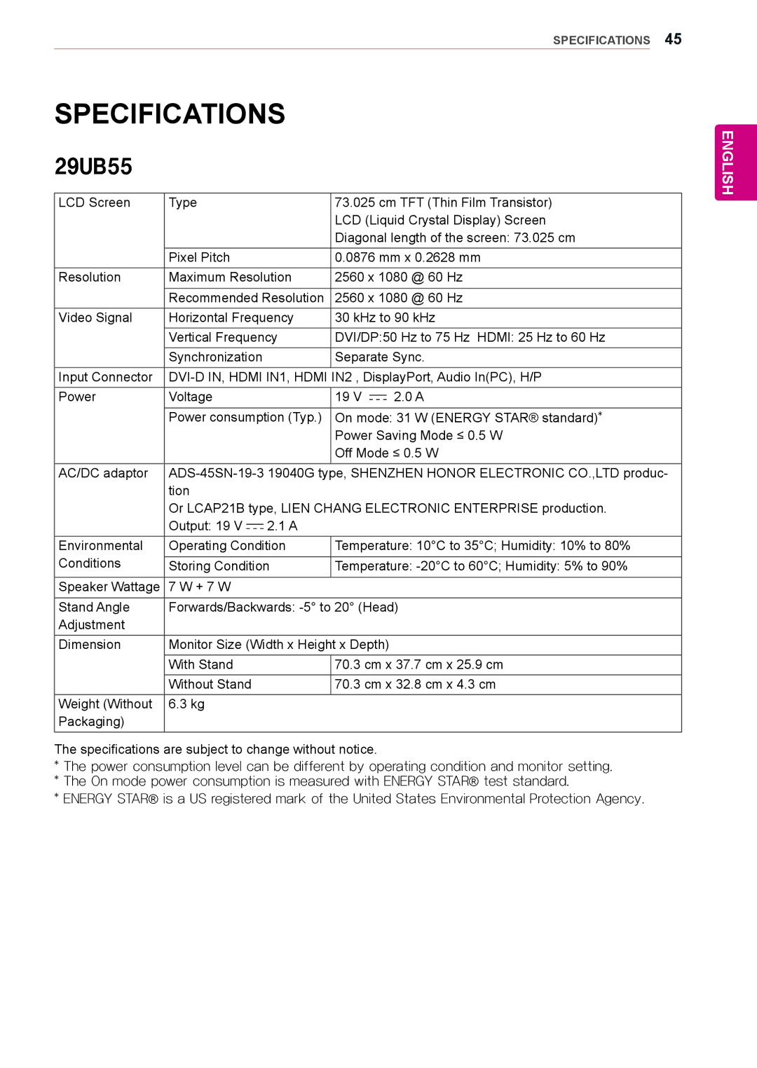 LG Electronics 29UM55, 25UM55, 25UB55 owner manual 29UB55 