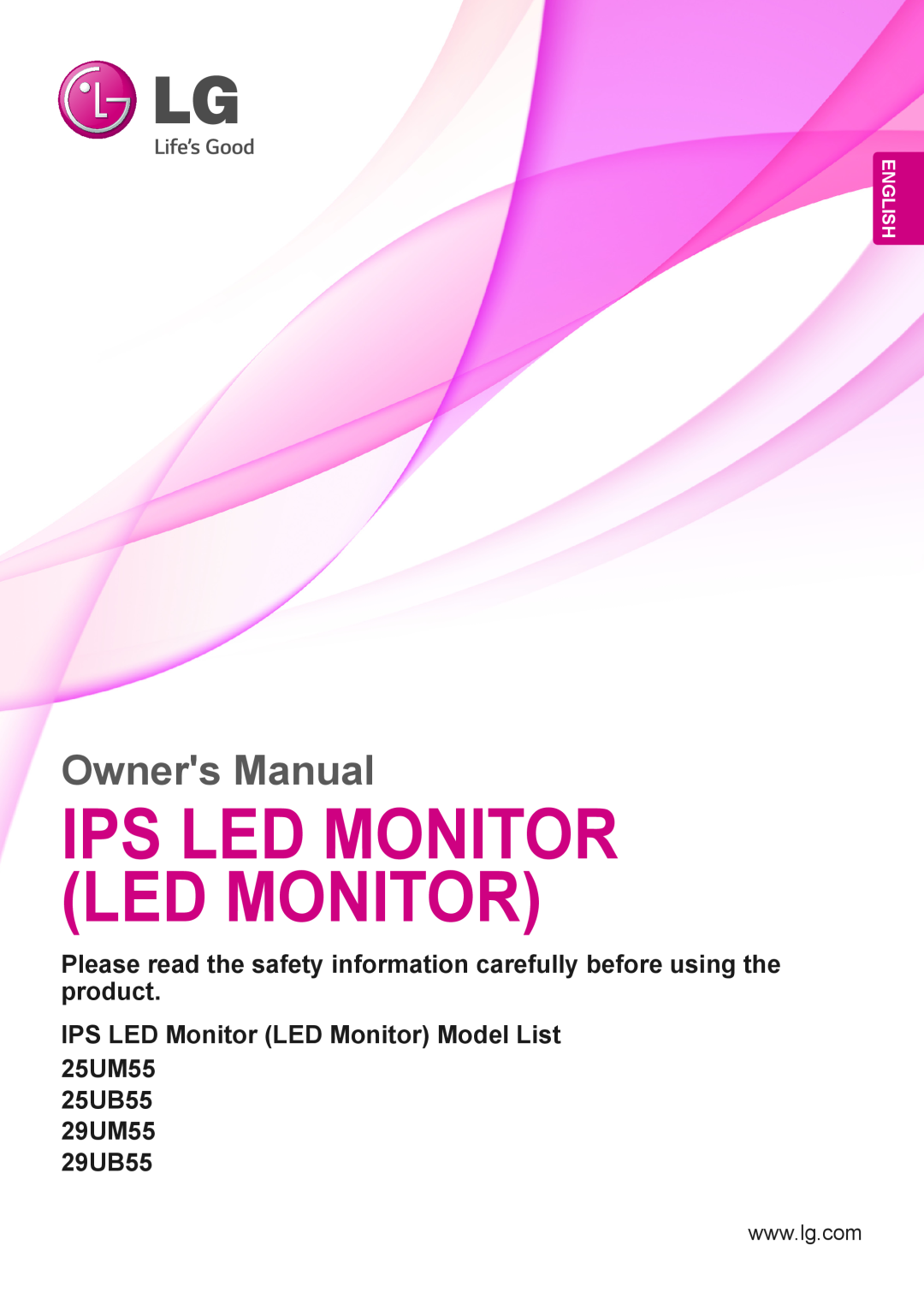 LG Electronics 29UM55, 29UB55, 25UM55, 25UB55 owner manual Ips Led Monitor Led Monitor, Owners Manual, English 