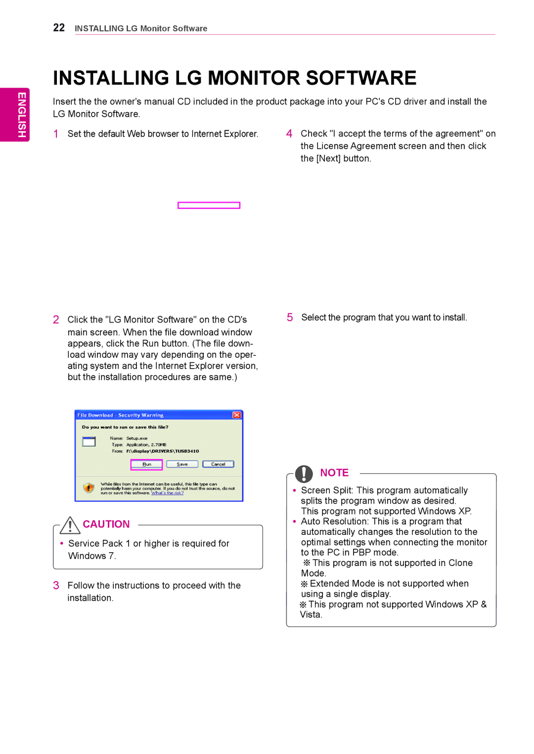 LG Electronics 29UM65-P owner manual Installing LG Monitor Software 