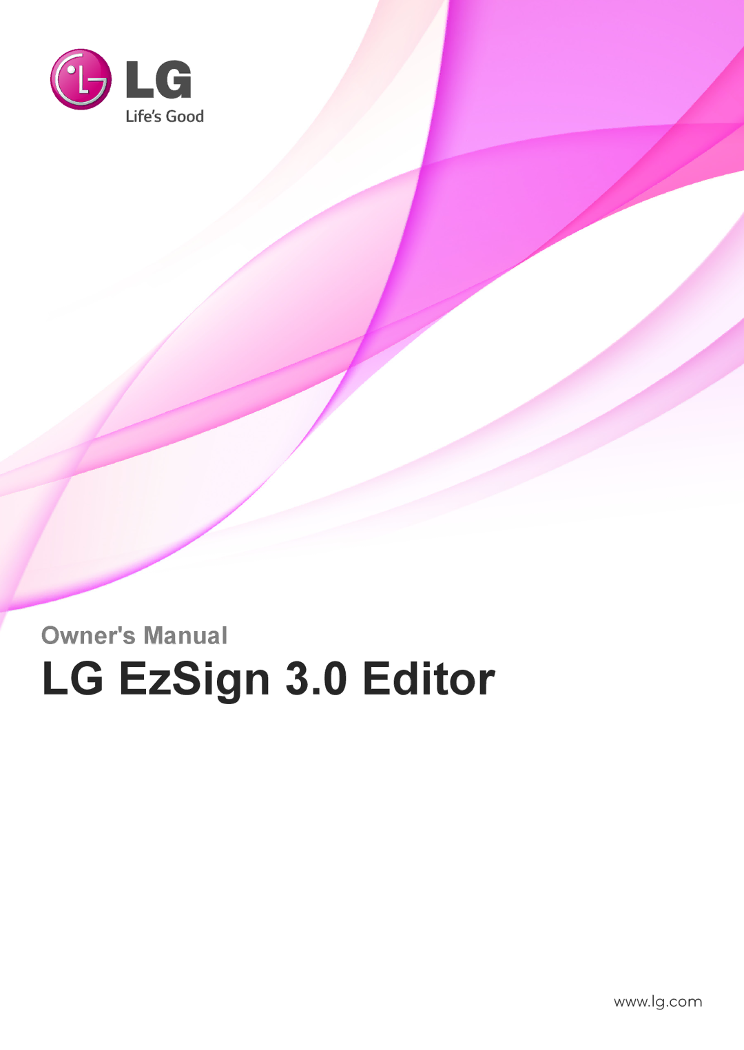 LG Electronics owner manual LG EzSign 3.0 Editor 