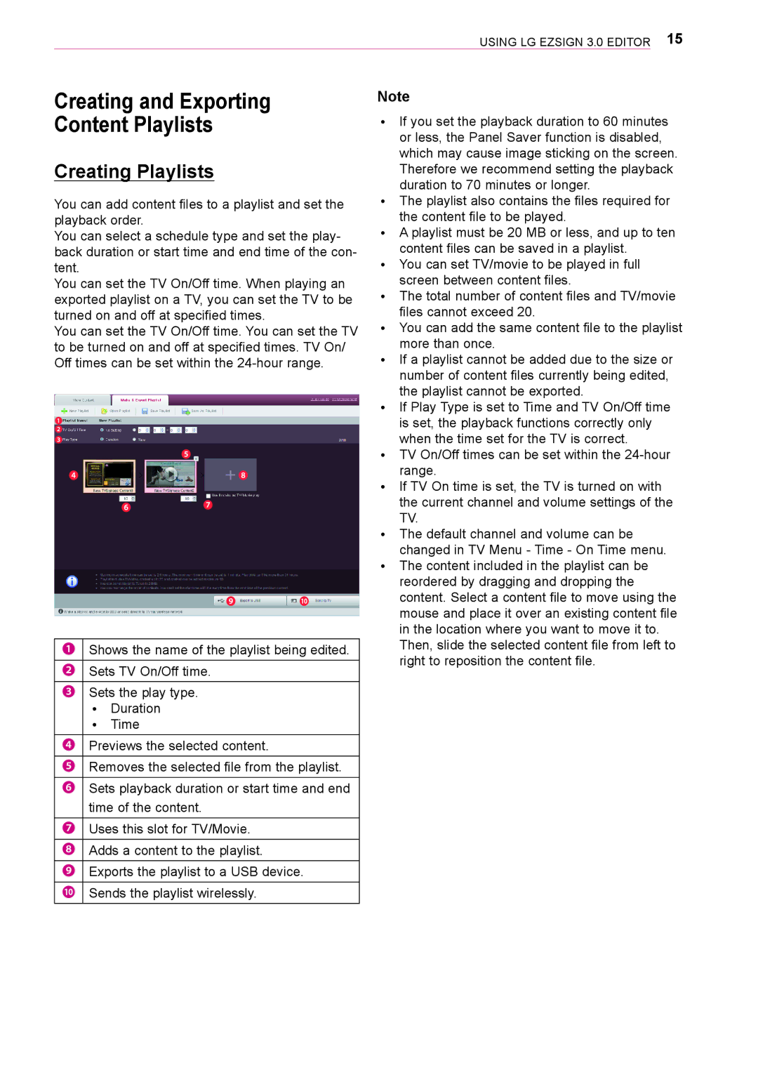 LG Electronics 3 owner manual Creating and Exporting Content Playlists, Creating Playlists 