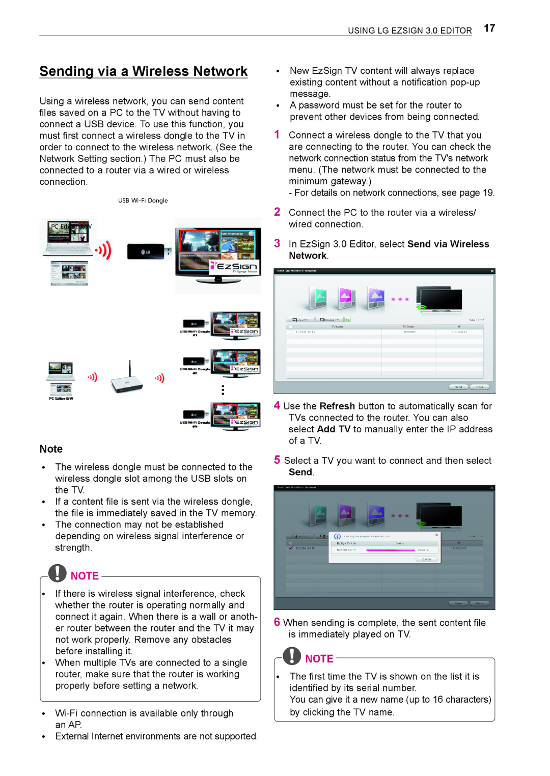 LG Electronics 3 owner manual Sending via a Wireless Network 