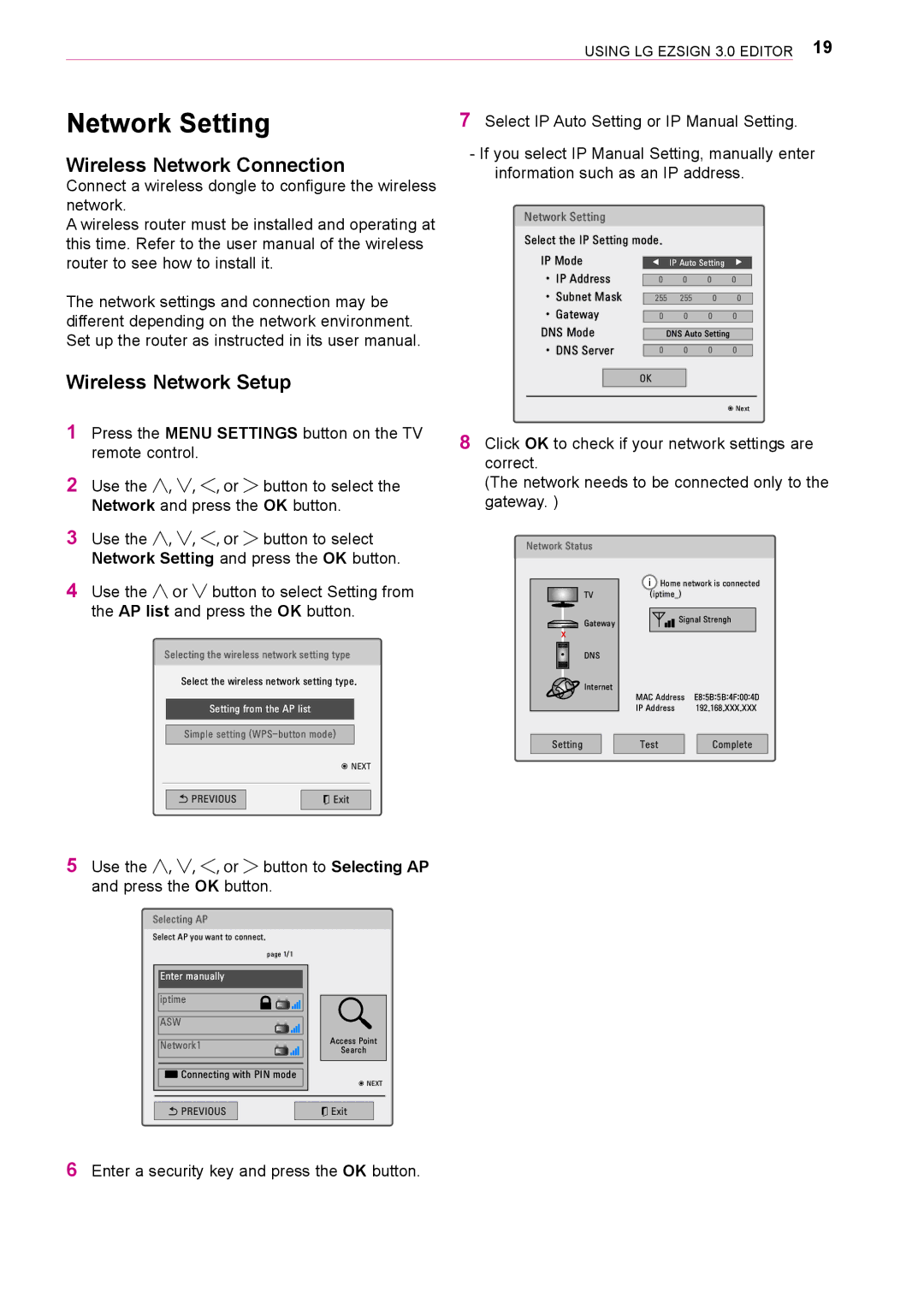 LG Electronics 3 owner manual Network Setting, Wireless Network Connection, Wireless Network Setup 