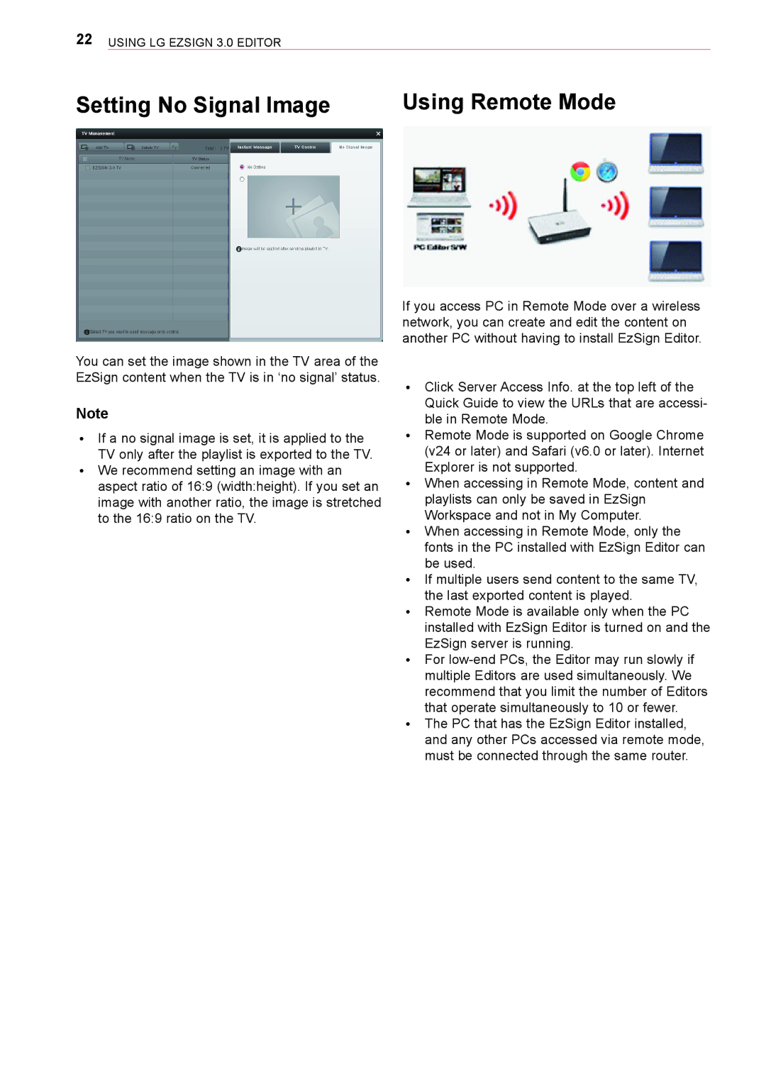 LG Electronics 3 owner manual Setting No Signal Image Using Remote Mode 