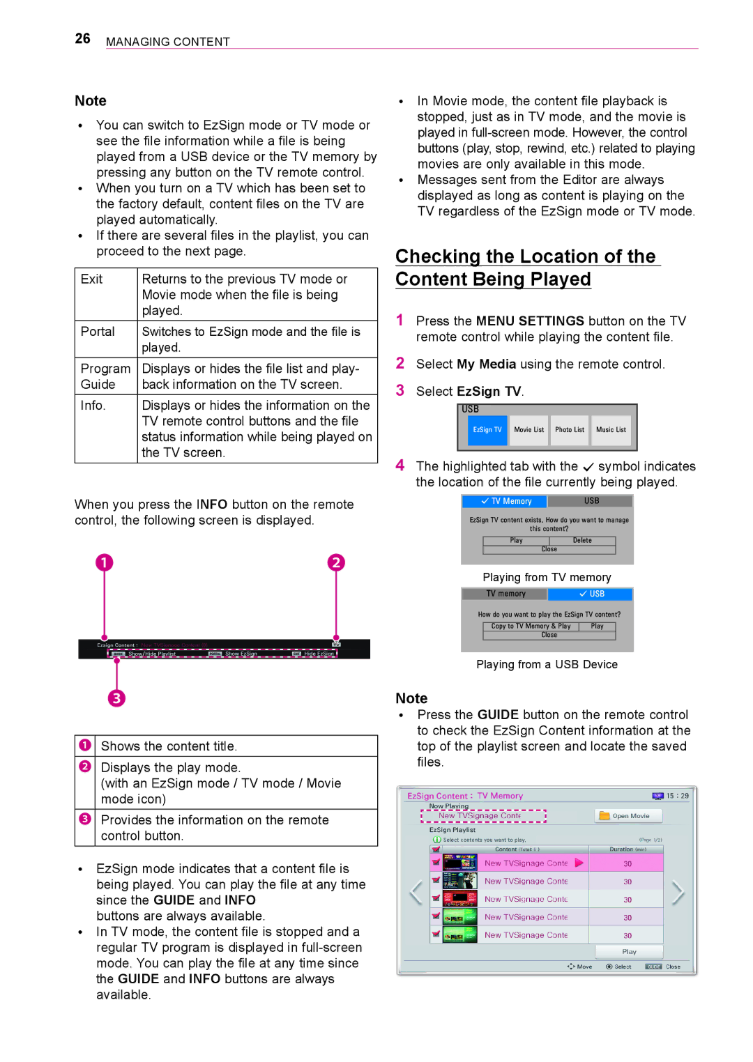 LG Electronics 3 owner manual Checking the Location of the Content Being Played, Playing from tV memory 