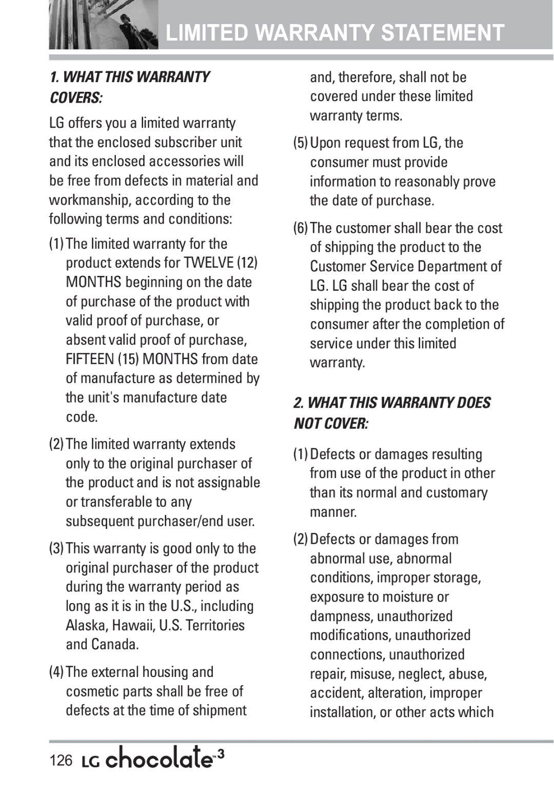 LG Electronics 3 manual Limited Warranty Statement 