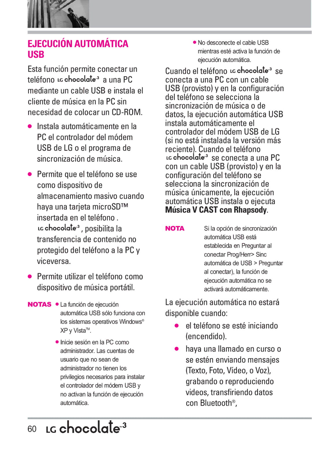 LG Electronics 3 manual Ejecución Automática USB, Esta función permite conectar un 