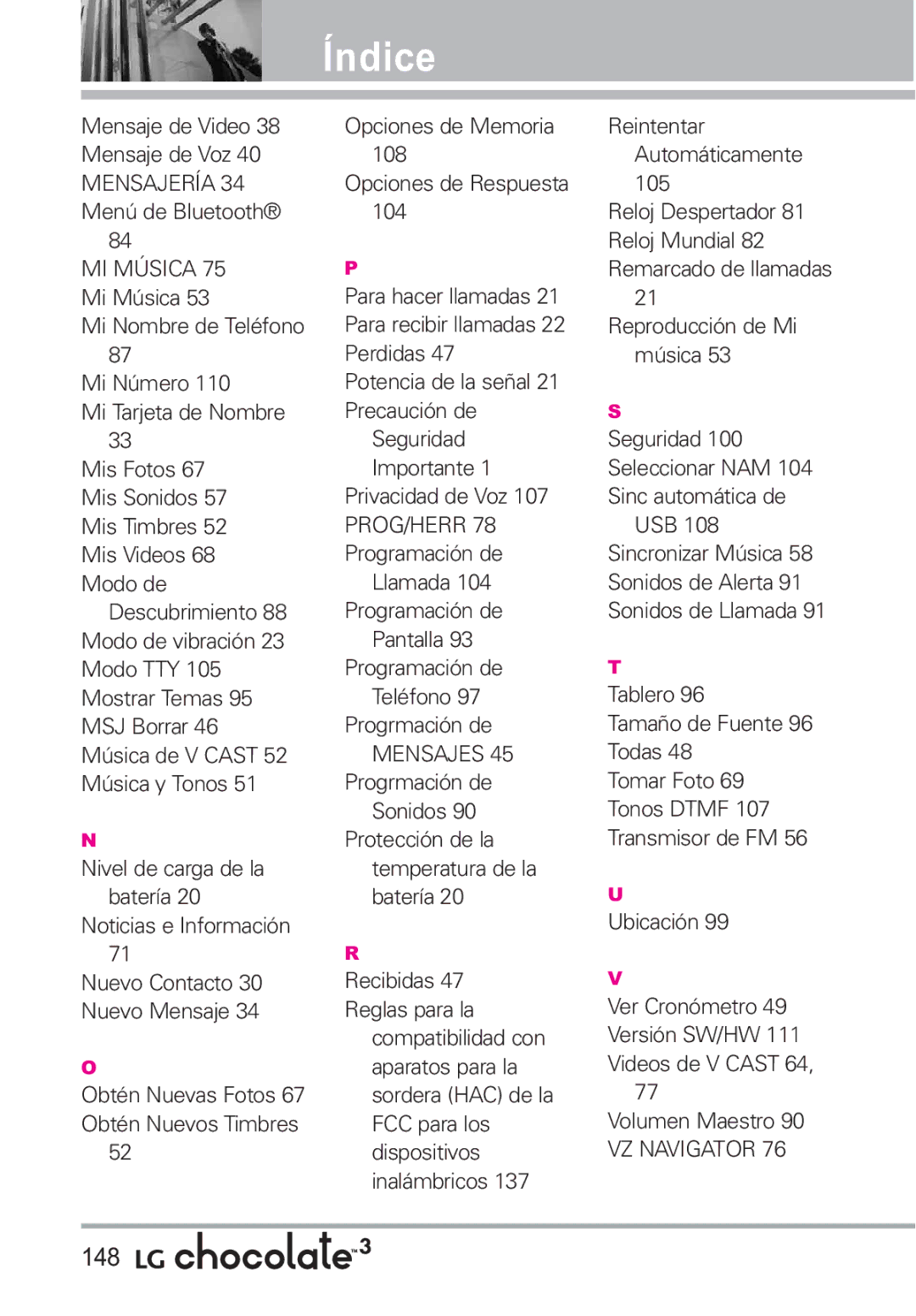 LG Electronics 3 manual 148, Nivel de carga de la batería Noticias e Información, Obtén Nuevas Fotos Obtén Nuevos Timbres 