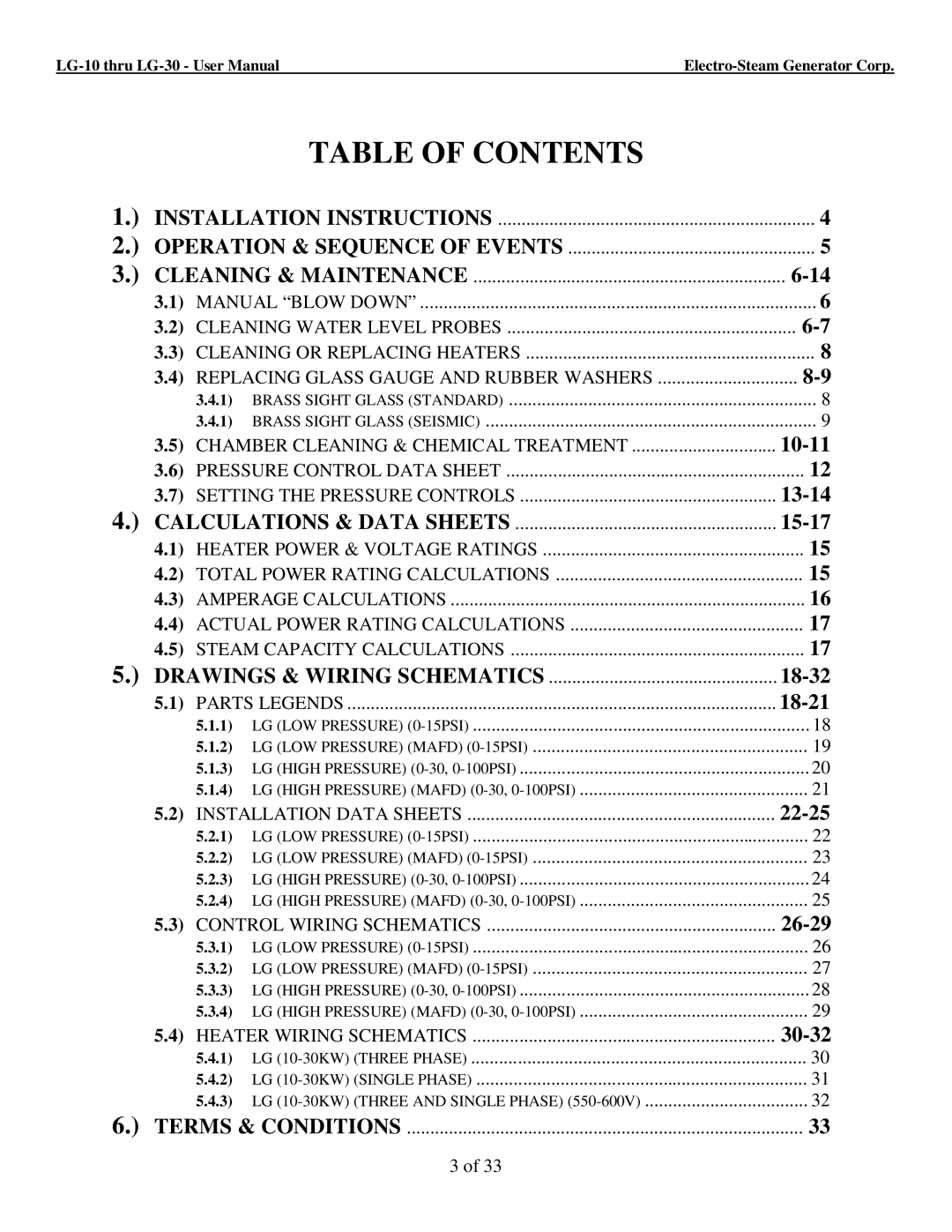 LG Electronics 10, 30 user manual Table of Contents 