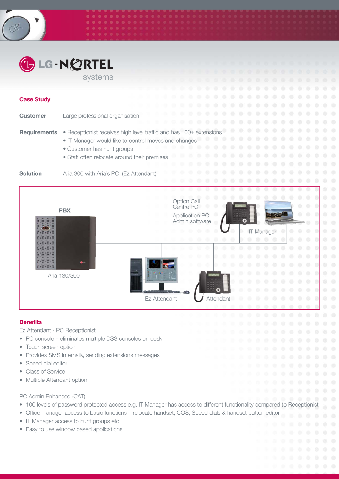 LG Electronics 300 Series manual Case Study, Beneﬁts 