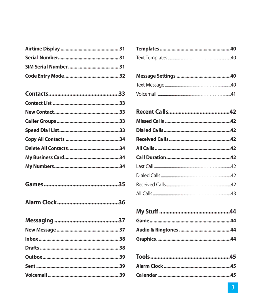 LG Electronics 300G manual Contacts 