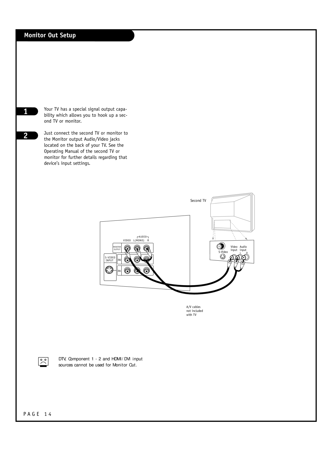 LG Electronics 30FZ4D, 32FZ4D-UA owner manual Monitor Out Setup, Second TV 