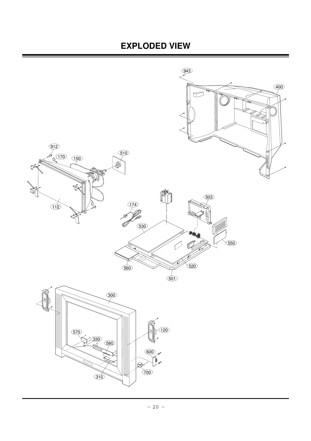 LG Electronics 30FZ4D, 32FZ4D-UA service manual Exploded View 