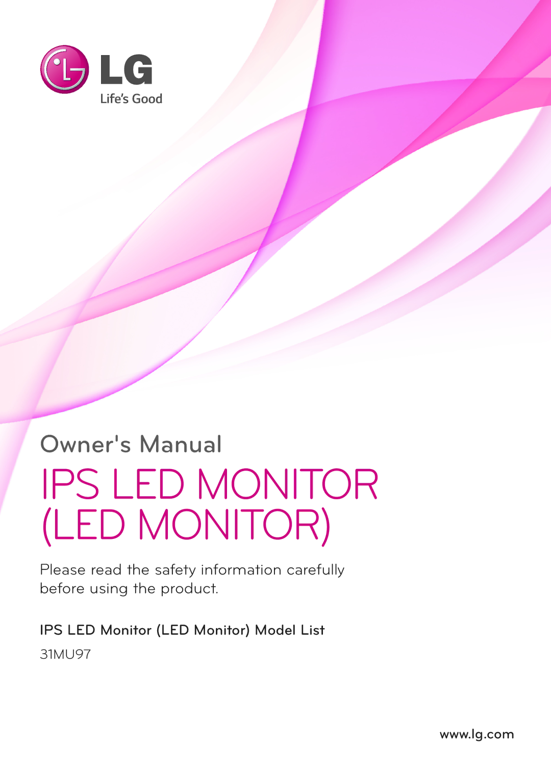 LG Electronics 31mu97 owner manual IPS LED Monitor LED Monitor 