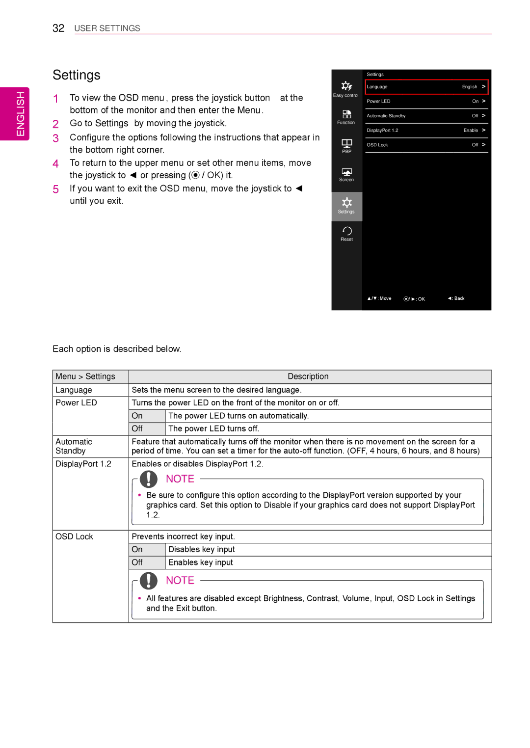 LG Electronics 31mu97 owner manual Settings, Automatic 