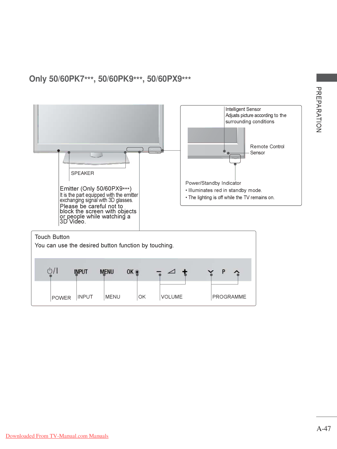 LG Electronics 32/37/42/47/55LV5 owner manual Only 50/60PK7***, 50/60PK9***, 50/60PX9 