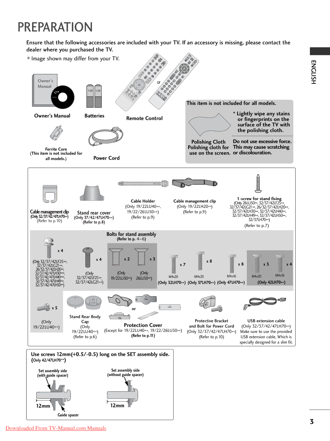 LG Electronics 32/37/42/47LH7000-ZA specifications Preparation 