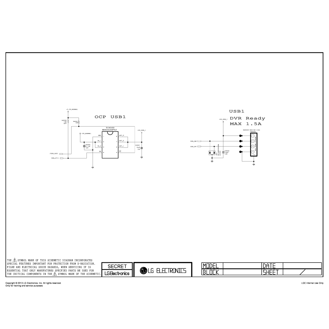 LG Electronics 32LA62**-Z* service manual OCP USB1, MAX 1.5A, IC4500, BD82020FVJ 