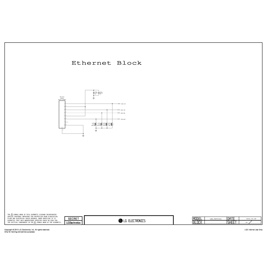 LG Electronics 32LA62**-Z* Ethernet Block, Copyright 2013 LG Electronics. Inc. All rights reserved, LGE Internal Use Only 