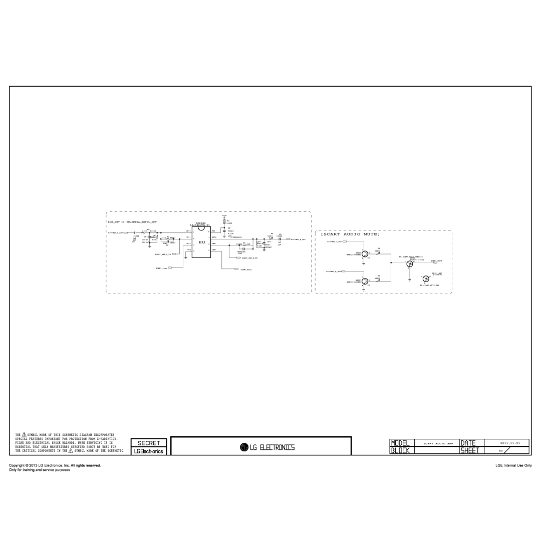 LG Electronics 32LA62**-Z* Scart Audio Mute, Copyright 2013 LG Electronics. Inc. All rights reserved, IC6000, AZ4580MTR-E1 