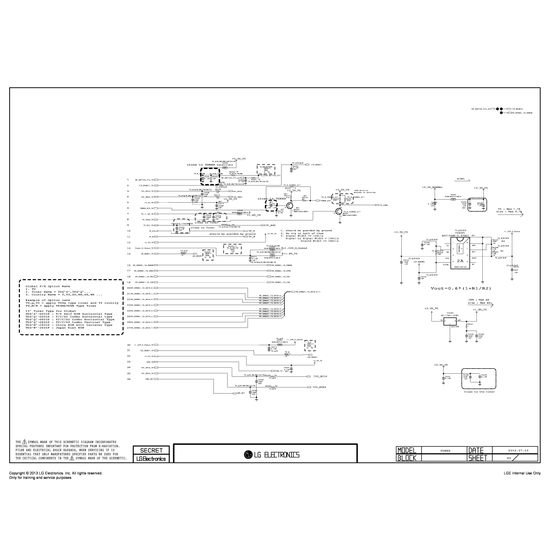 LG Electronics 32LA62**-Z* service manual Vout=0.6*1+R1/R2, Copyright 2013 LG Electronics. Inc. All rights reserved 