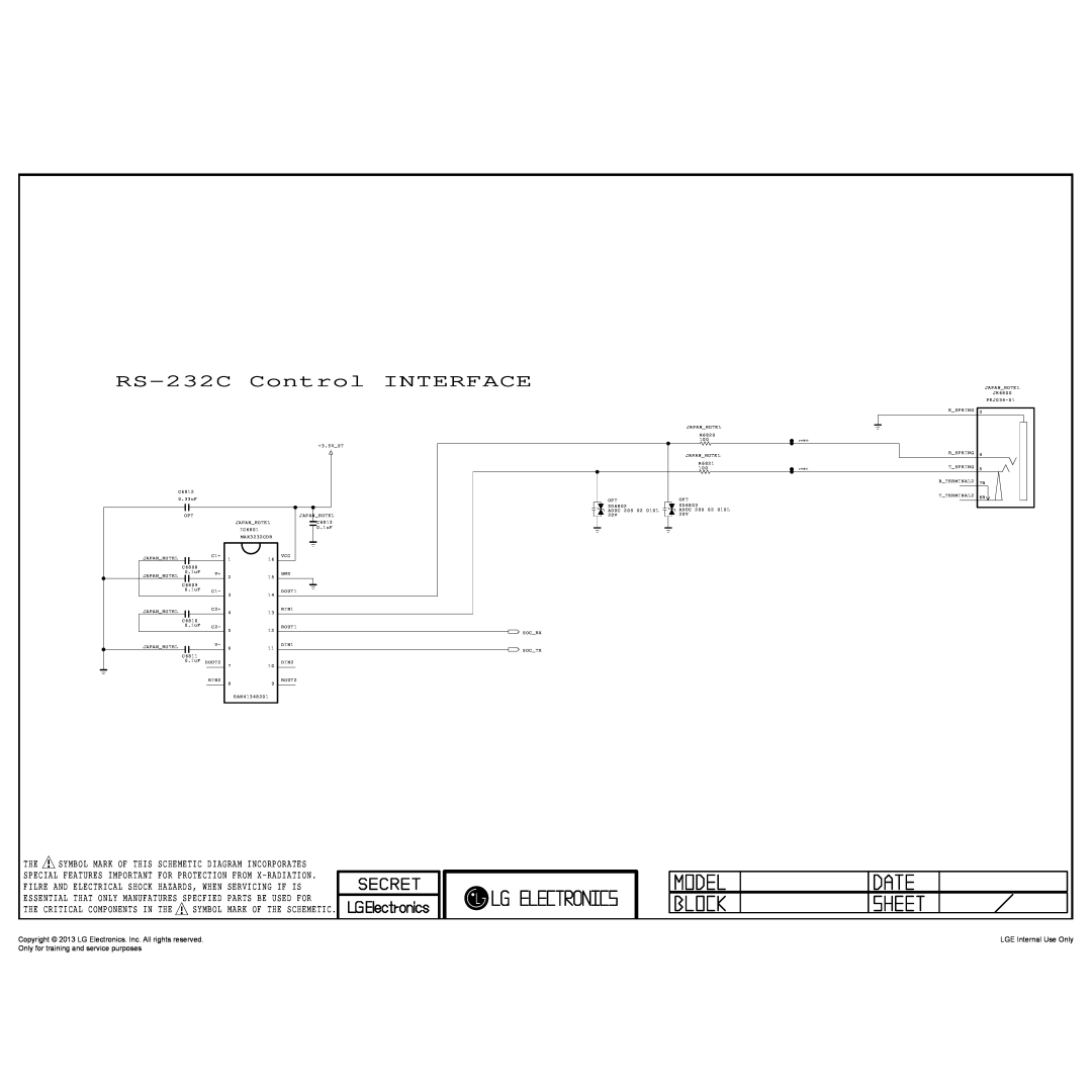 LG Electronics 32LA62**-Z* service manual RS-232C Control INTERFACE, JP6800, JP6801 
