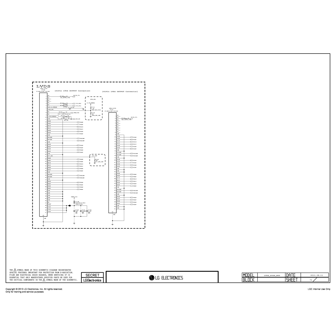 LG Electronics 32LA62**-Z* Lvds, Copyright 2013 LG Electronics. Inc. All rights reserved, LGE Internal Use Only 