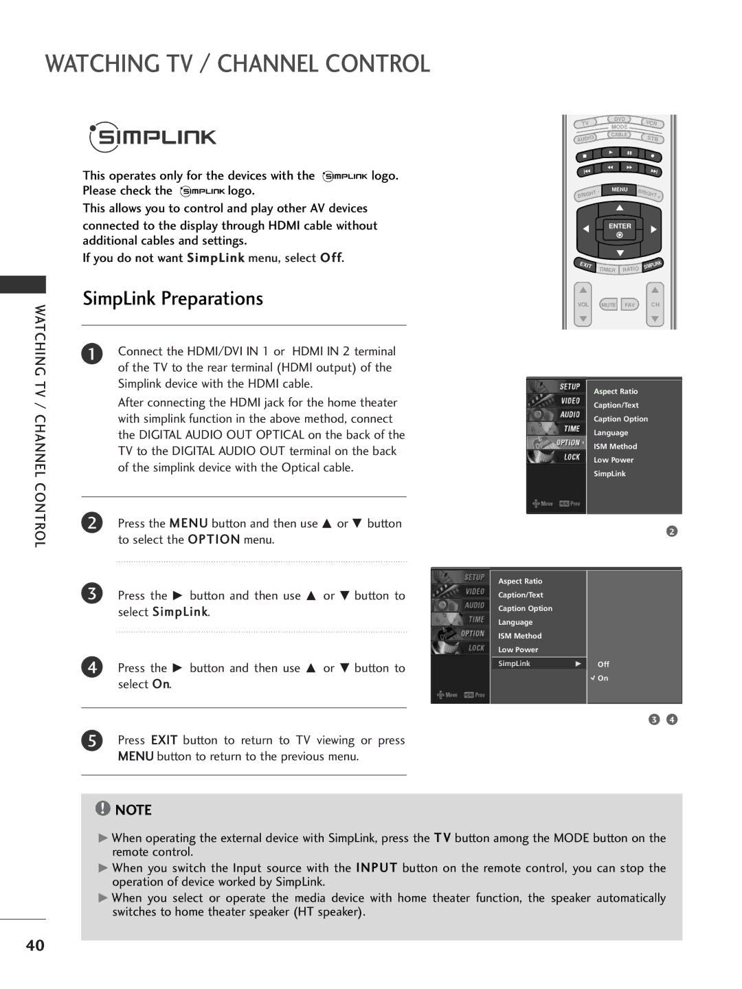 LG Electronics 32LC7D, 42PC5D owner manual SimpLink Preparations 