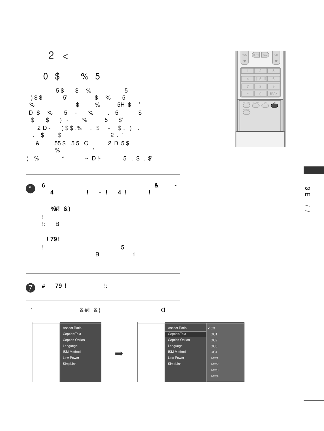 LG Electronics 50PC5DC, 32LC7DC, 37LC7D, 42PC5DC owner manual Caption / Text, Analog Broadcasting System Captions 