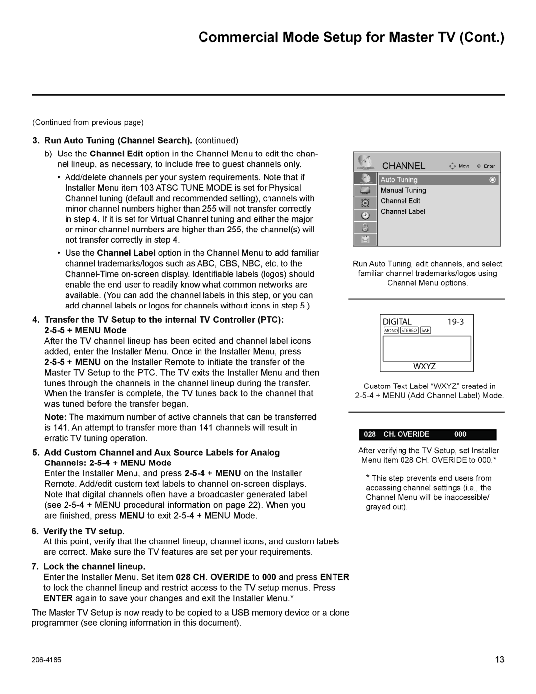 LG Electronics 37LD330H, 32LD330H setup guide Verify the TV setup, Lock the channel lineup 