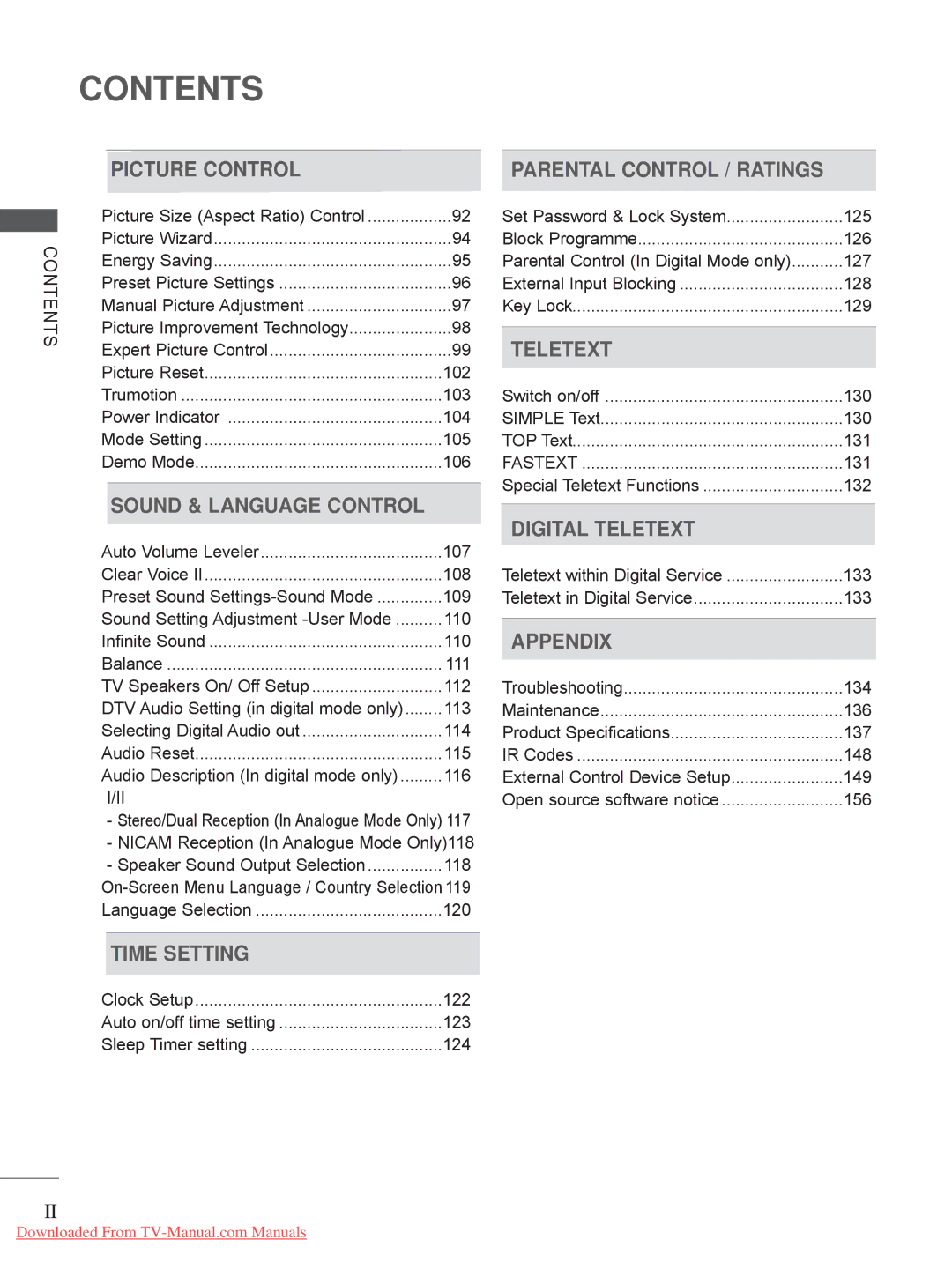 LG Electronics 19LE3, 32LD35, 22LE3, 26LE3, 22LD35, 32LE3, 26LD35, 19LD35 owner manual Contents 