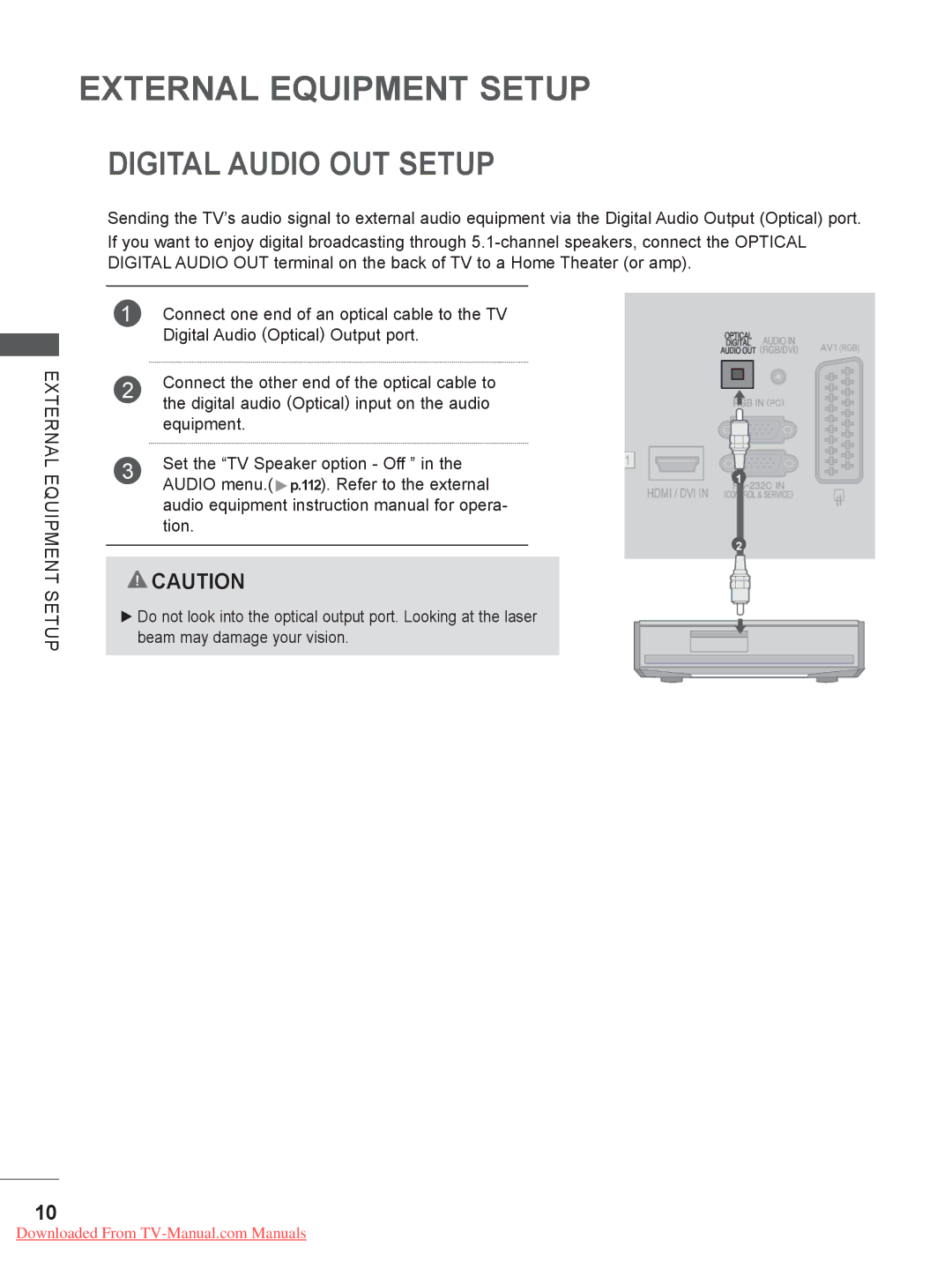 LG Electronics 26LE3, 32LD35, 22LE3, 22LD35, 19LE3, 32LE3, 26LD35, 19LD35 owner manual Digital Audio OUT Setup 