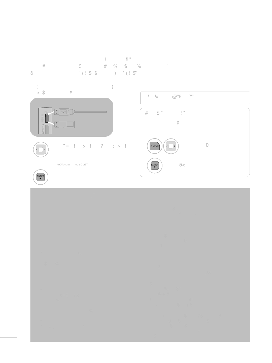 LG Electronics 42LD520 Entry Modes, Precautions when using the USB device, Usb, This TV supports JPG and MP3 files 