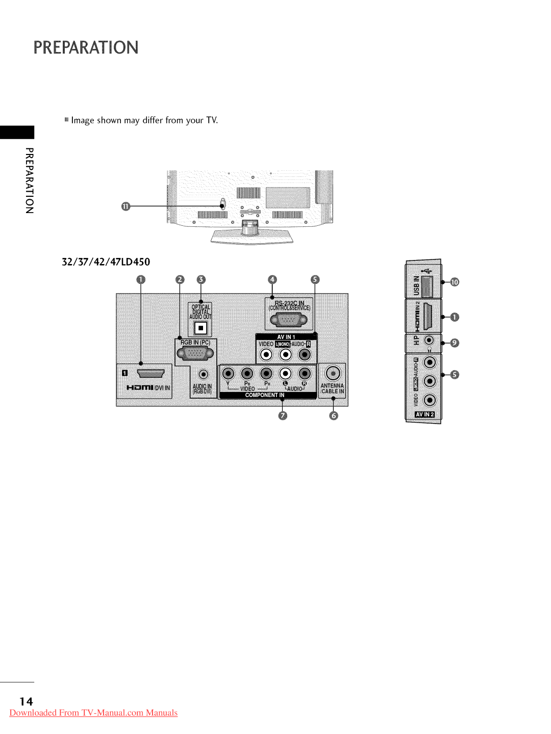 LG Electronics 32LD350, 47LD450, 47LD520, 47LD420, 37LD450, 32LD320, 26LD350, 22LD350, 32LD450 Preparation, 32/37/42/47LD4S0 