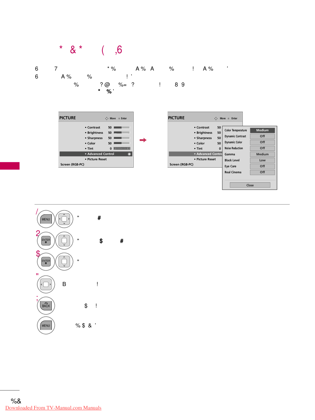 LG Electronics 42LD520, 32LD350, 47LD450, 47LD520, 47LD420, 37LD450, 32LD320, 26LD350 Picture Improvement Technology, Medium G 