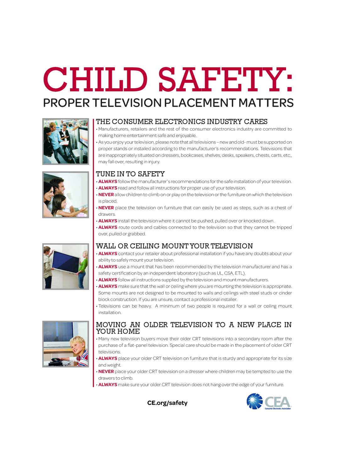 LG Electronics 32LF5600 owner manual Child Safety, CE.org/safety 