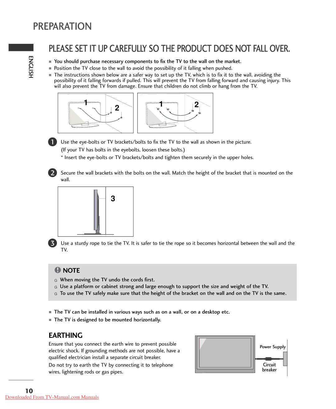 LG Electronics 32LG32. 37LG30. 42LG30 owner manual Please SET IT UP Carefully SO the Product does not Fall Over 