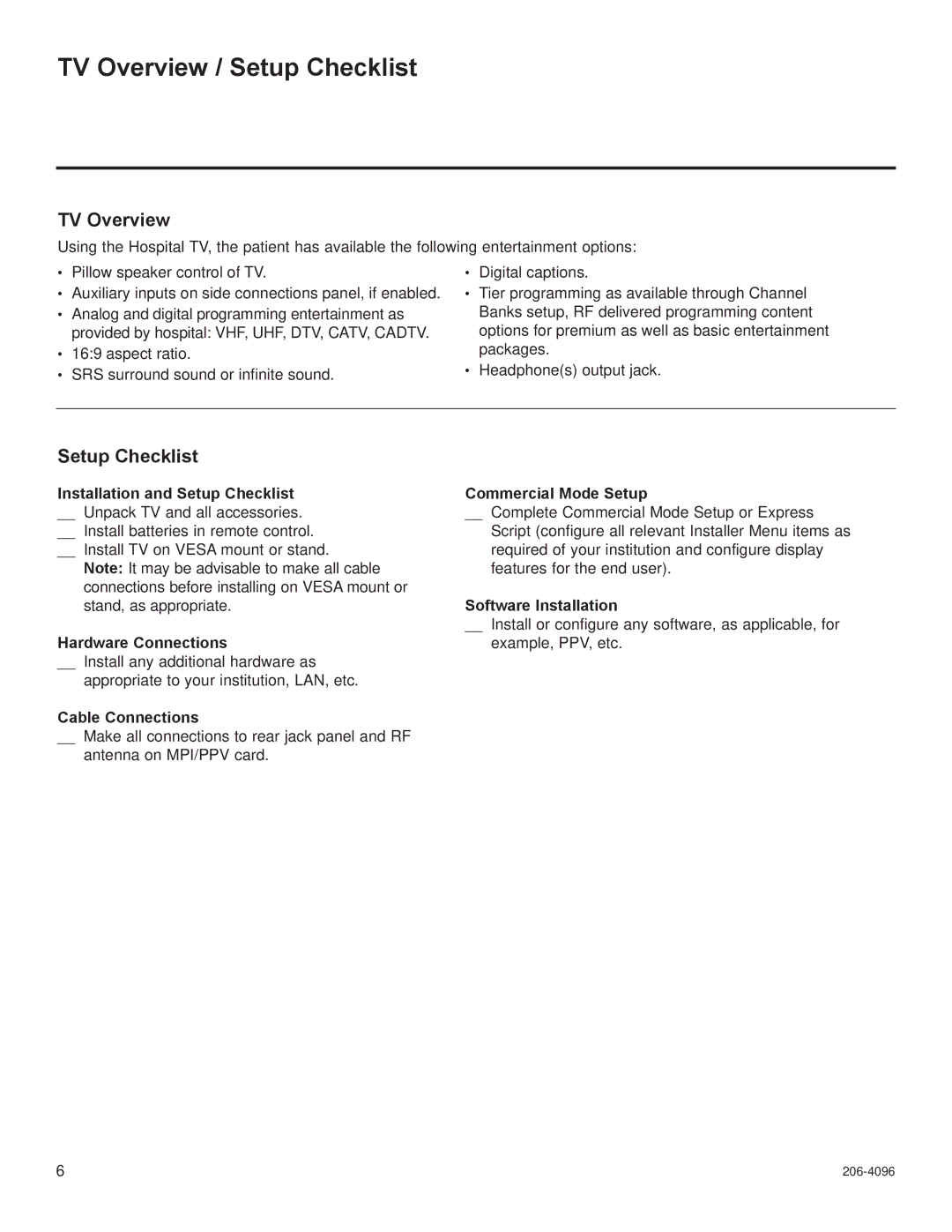 LG Electronics 32LG3DDH, 32LG3DCH, 22LG3DDH, 22LG3DCH, 26LG3DCH, 26LG3DDH setup guide TV Overview / Setup Checklist 