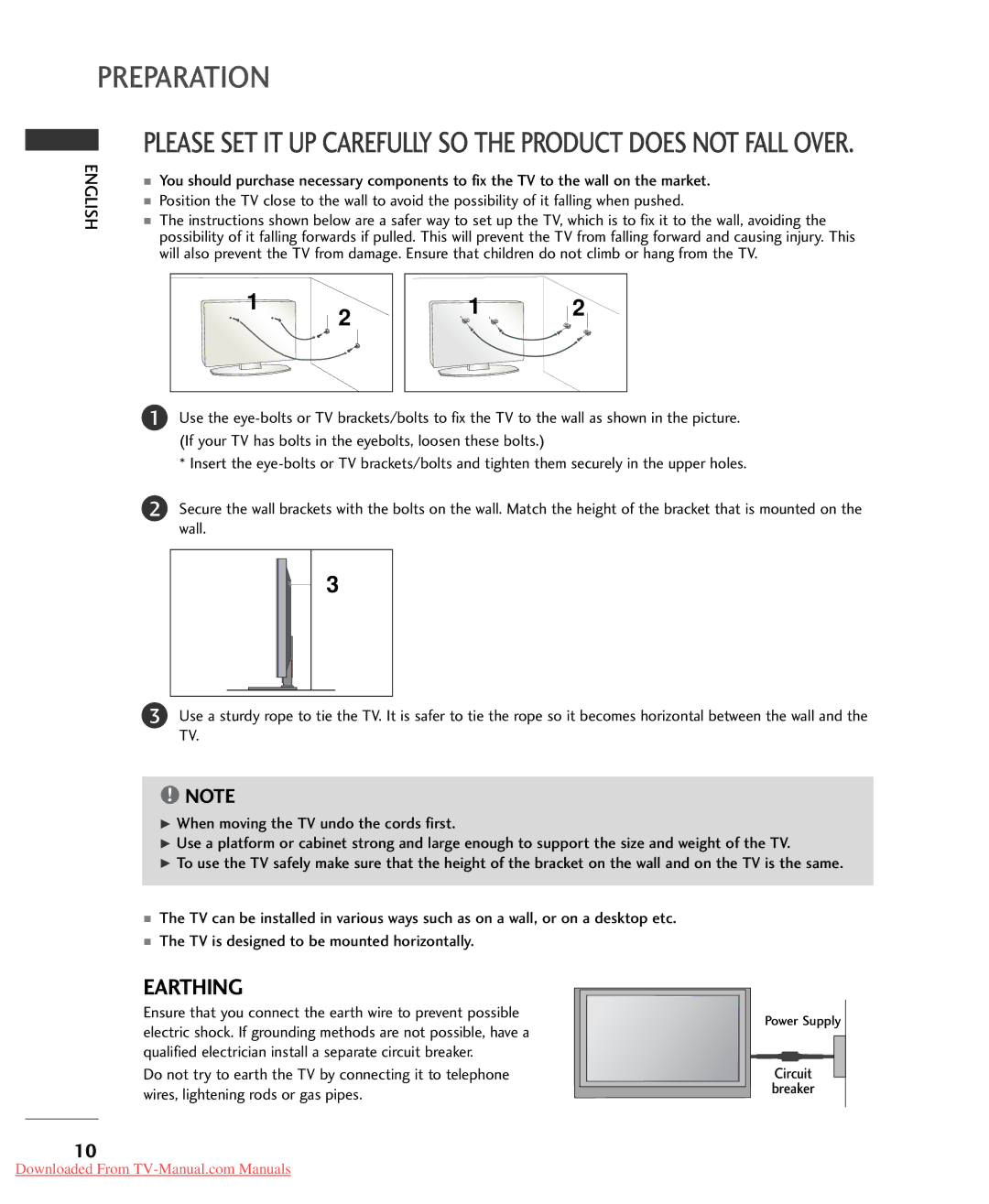 LG Electronics 32LG50* owner manual Please SET IT UP Carefully SO the Product does not Fall Over 