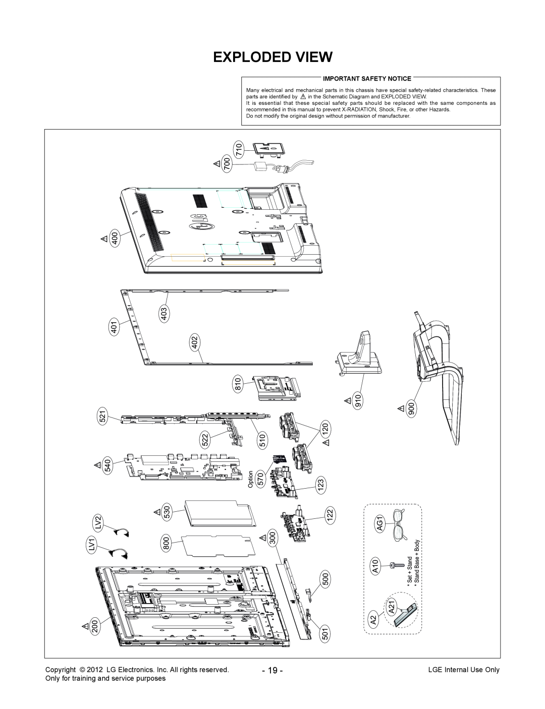 LG Electronics 32LM640S/640T-ZA service manual Exploded View, Important Safety Notice 